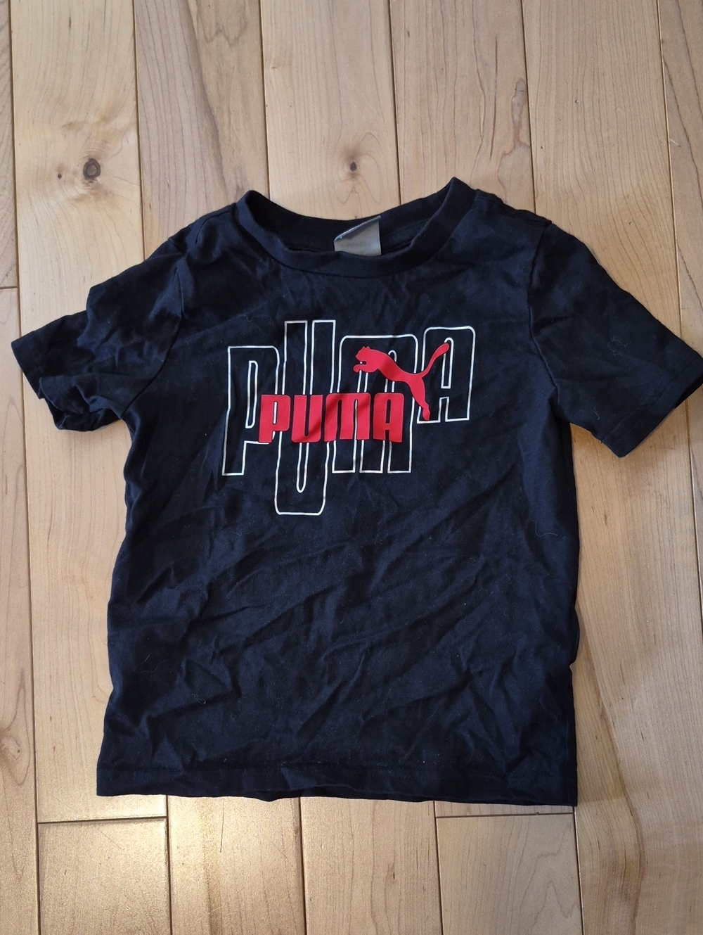 Boys Size 3 Puma Black T-Shirt with Red Logo